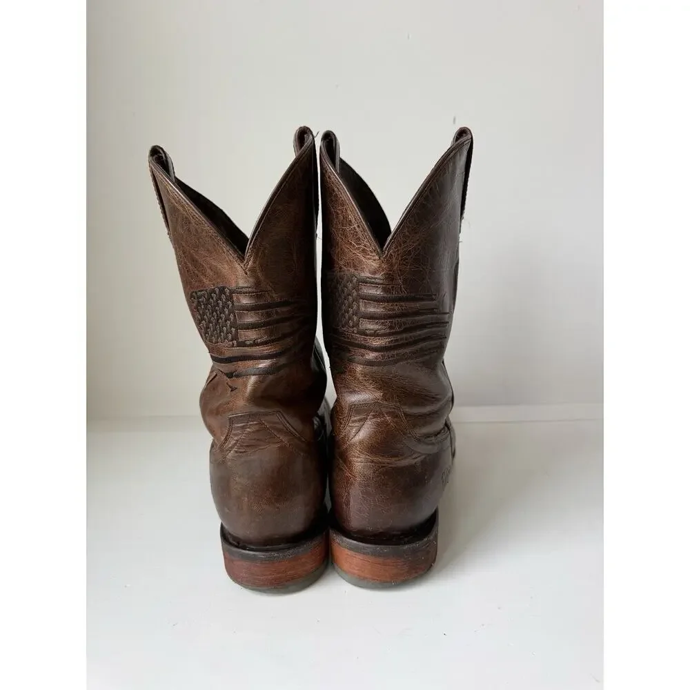 Ariat 13D Circuit Patriot Western Boot Full-Grain Leather American Flag Sq Toe